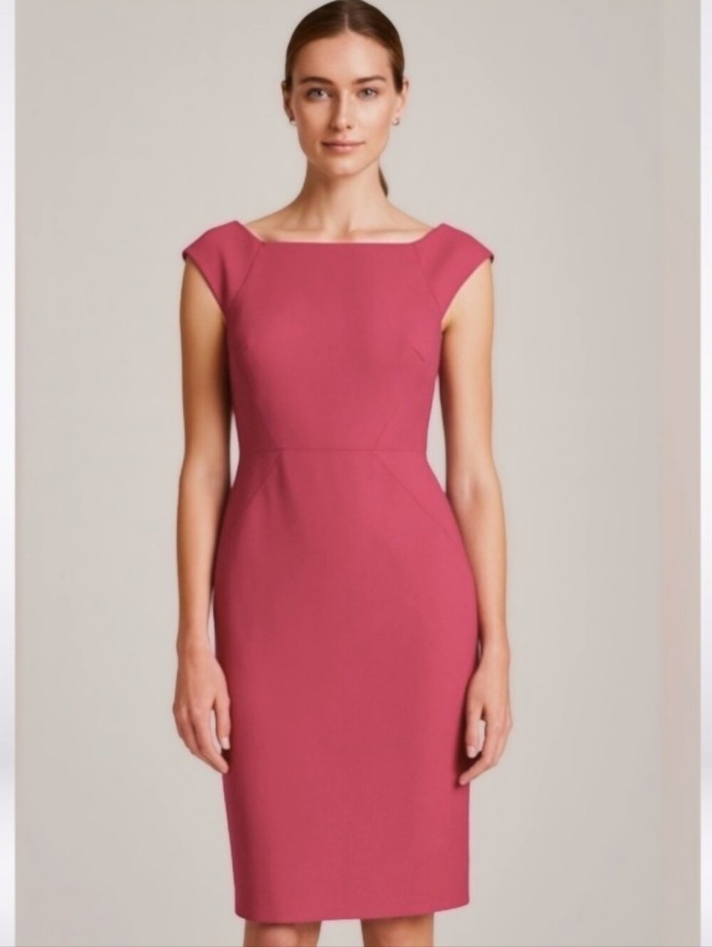 NEW Brooks Brothers Bonotto Italian Fabric Mauve/Pink Sheath Dress Formal Size 2